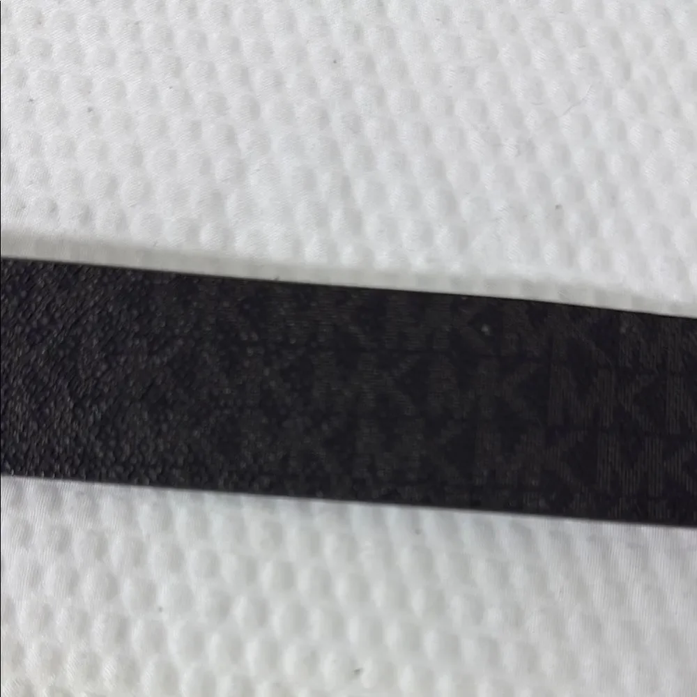 Michael Kors Reversible Black or Cream Belt Gold Buckle Signature MK Monogram